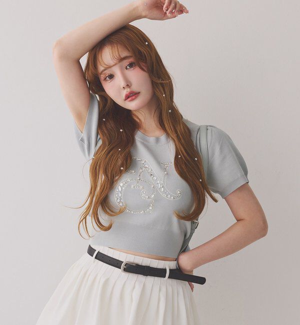  「ロゴビジューニット」|ニット・セーター|