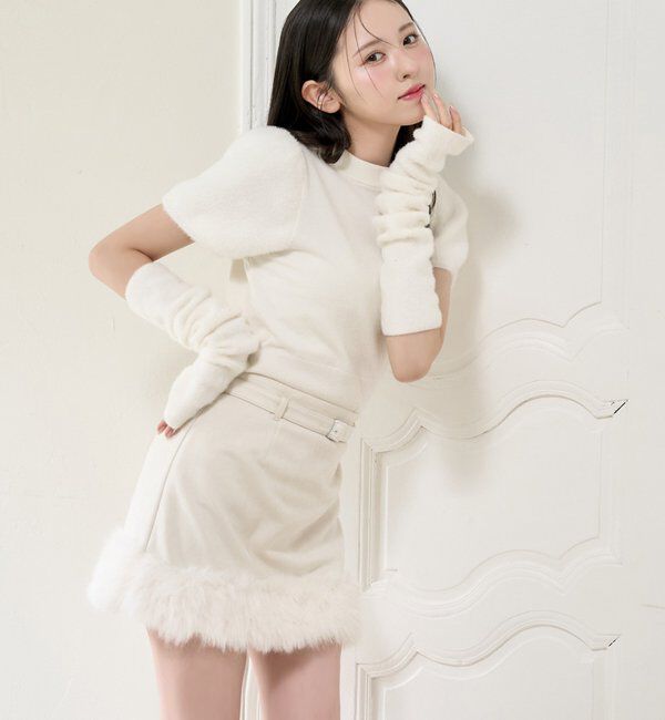  「【セットアップで着れる】アームウォーマー付きニット」|ニット・セーター|