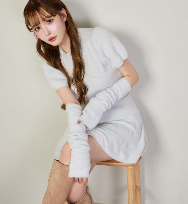  「【セットアップで着れる】アームウォーマー付きニット」|ニット・セーター|