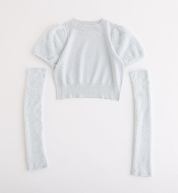  「【セットアップで着れる】アームウォーマー付きニット」|ニット・セーター|