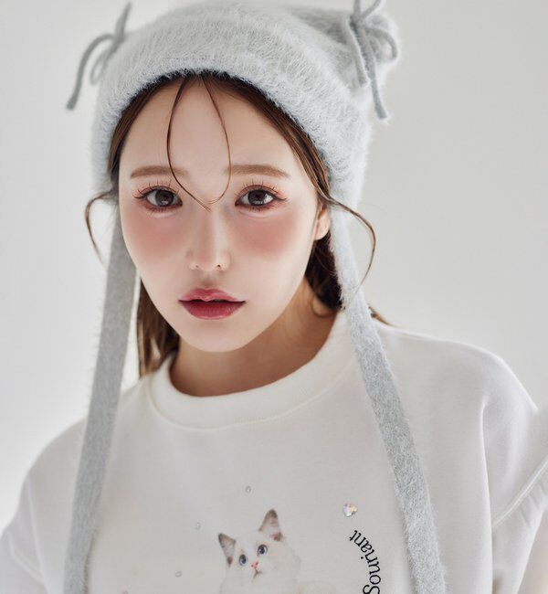 「シャギー猫耳ビーニー」|その他|サックスブルー