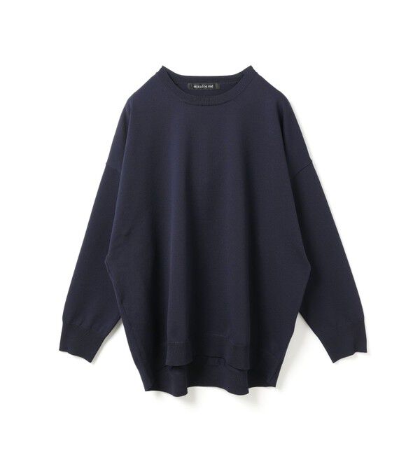 mizuiro ind「mizuiro ind クルーネックワイドプルオーバー」|ニット・セーター|ネイビー