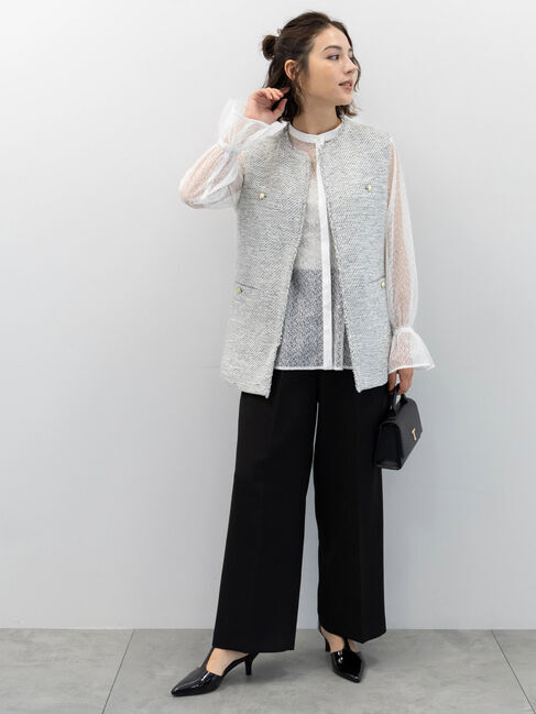 Te chichi「【セレモニーアイテム】タックストレートワイドパンツ（セットアップ可）」|その他|ブラック