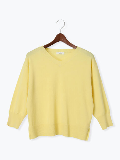 Te chichi TERRASSE「袖ボタンVネックプルオーバーニット」|ニット・セーター|