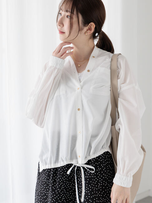 Te chichi TERRASSE「メタルボタンドロストシャツ《2025spring catalog item》」|シャツ・ブラウス|オフホワイト