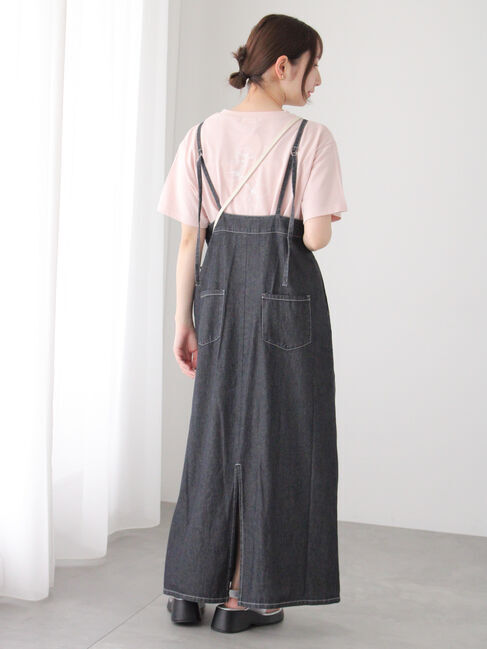 Te chichi TERRASSE「◎フロントジップデニムジャンパースカート」|ワンピース|ブラック