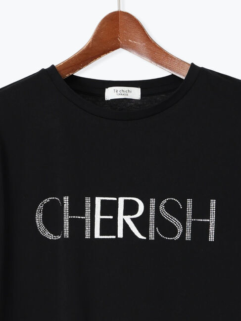 Te chichi TERRASSE「ラインストーン&times;刺繍Tシャツ」|Tシャツ・カットソー|