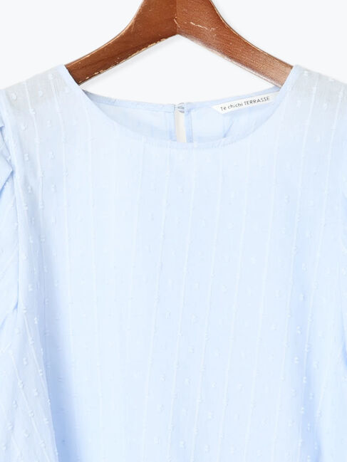 Te chichi TERRASSE「ストライプドットジャカードパフ袖ブラウス」|シャツ・ブラウス|