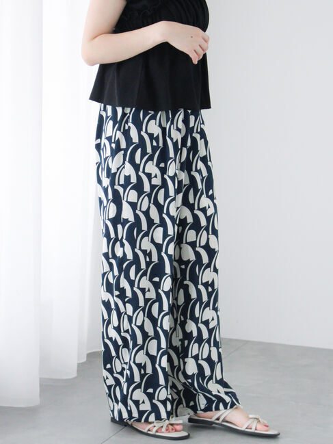 Te chichi TERRASSE「幾何柄プリントイージーパンツ」|その他|ネイビー