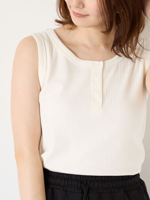 Te chichi TERRASSE「前後2WAYヘンリーネックタンクトップ」|タンクトップ|オフホワイト