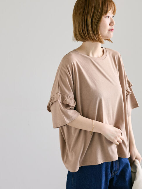 Lugnoncure「袖フリルトップス」|その他|モカ