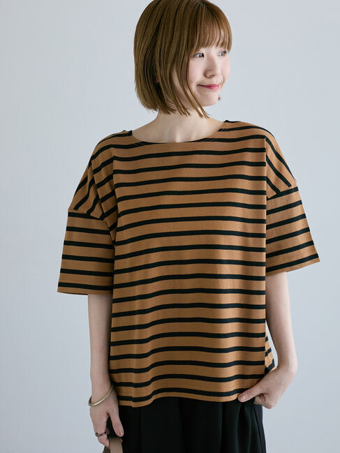 Lugnoncure「ボーダー半袖カットソー」|Tシャツ・カットソー|