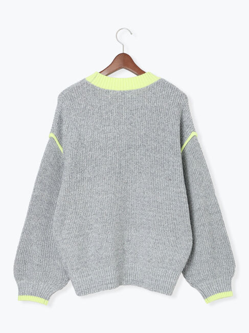 Te chichi TERRASSE「片畦配色オーバーサイズニットプルオーバー」|ニット・セーター|