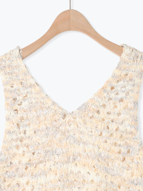 Samansa Mos2「透かし柄ニットビスチェ」|ダウンベスト・ベスト|