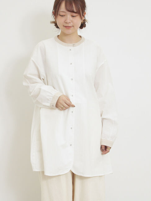 Samansa Mos2「柄アソートクレリックチュニック」|シャツ・ブラウス|