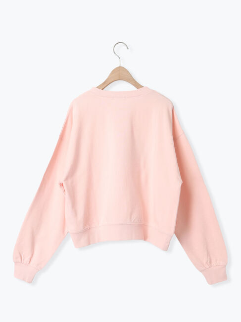 Samansa Mos2「リボン&ロゴチュールアップリケ刺繍スウェット」|Tシャツ・カットソー|