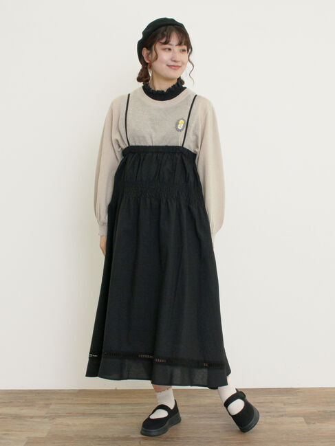 Samansa Mos2「2WAYシャーリングスカート」|スカート|ブラック