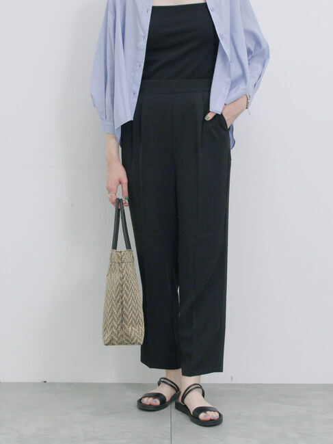 Samansa Mos2 blue「【接触冷感】マルチスタイルテーパードパンツ」|その他|ブラック