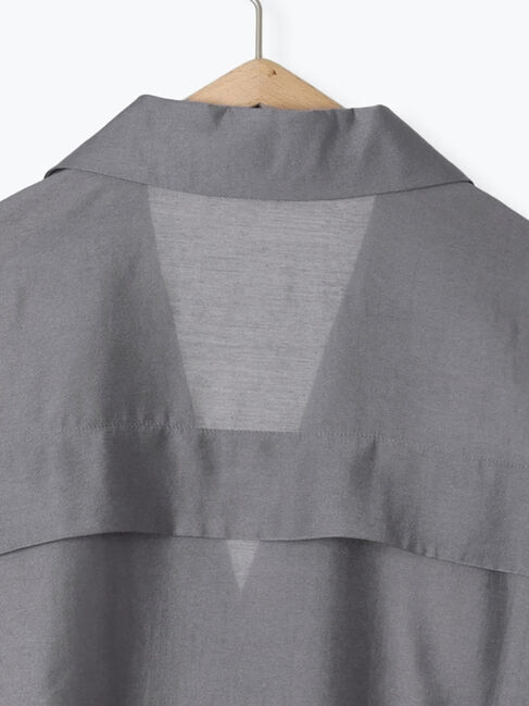 Samansa Mos2 blue「シアー開襟シャツ」|シャツ・ブラウス|