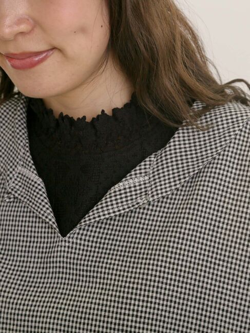 Samansa Mos2「【クールコットン】柄アソートフレンチスリーブチュニック」|シャツ・ブラウス|