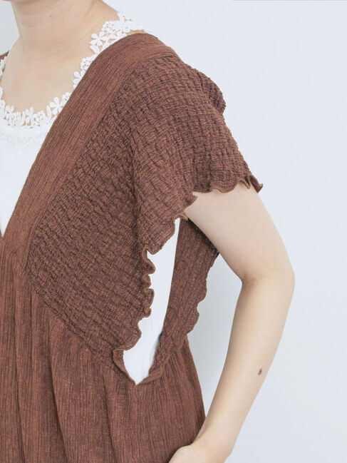 Samansa Mos2 blue「楊柳ワイドロンパース」|その他|