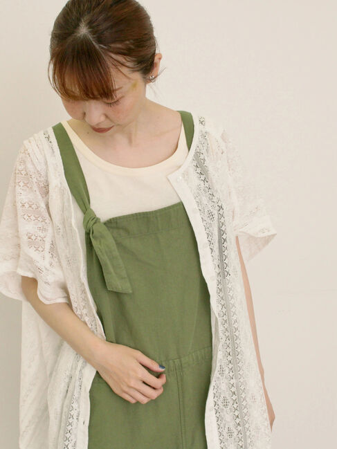 Samansa Mos2「2WAYレースベスト」|ダウンベスト・ベスト|オフホワイト