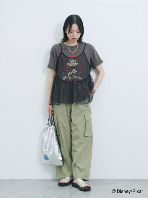 Samansa Mos2 blue「トイ・ストーリー/キャミセットTシャツ」|Tシャツ・カットソー|