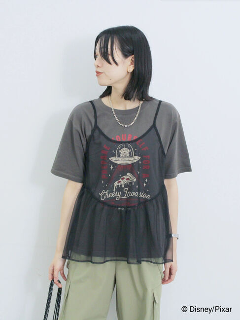 Samansa Mos2 blue「トイ・ストーリー/キャミセットTシャツ」|Tシャツ・カットソー|