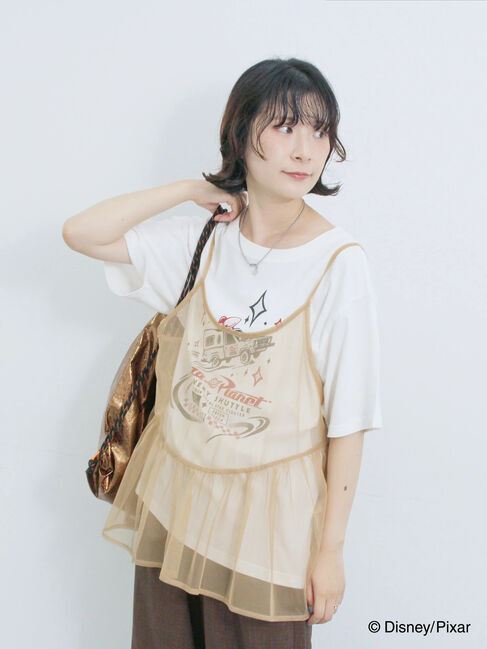 Samansa Mos2 blue「トイ・ストーリー/キャミセットTシャツ」|Tシャツ・カットソー|