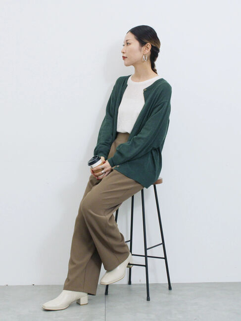 Samansa Mos2 blue「マルチスタイル前後2wayクルーネックカーディガン」|カーディガン|