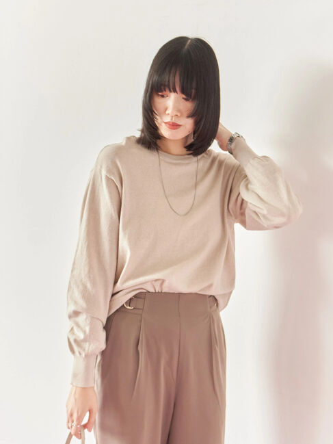 Samansa Mos2 blue「マルチスタイル前後2wayクルーネックカーディガン」|カーディガン|