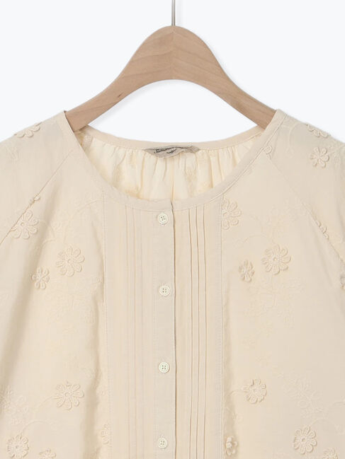 Samansa Mos2「3D刺繍クルーネックチュニック」|シャツ・ブラウス|