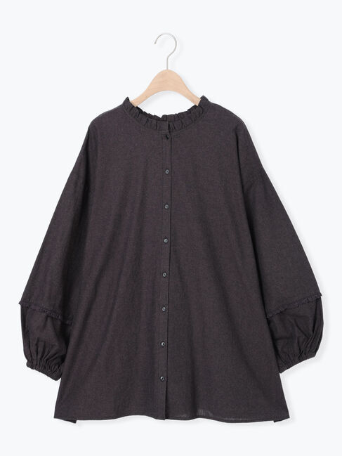 Samansa Mos2「前後2WAY襟フリルチュニック」|シャツ・ブラウス|