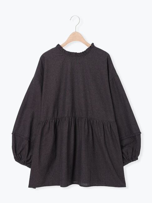 Samansa Mos2「前後2WAY襟フリルチュニック」|シャツ・ブラウス|