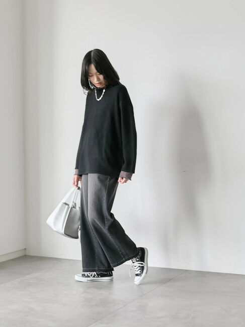 Samansa Mos2 blue「【帯電防止】袖口レースプルオーバー」|Tシャツ・カットソー|