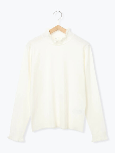 Samansa Mos2 blue「フリル衿ニットプルオーバー」|ニット・セーター|