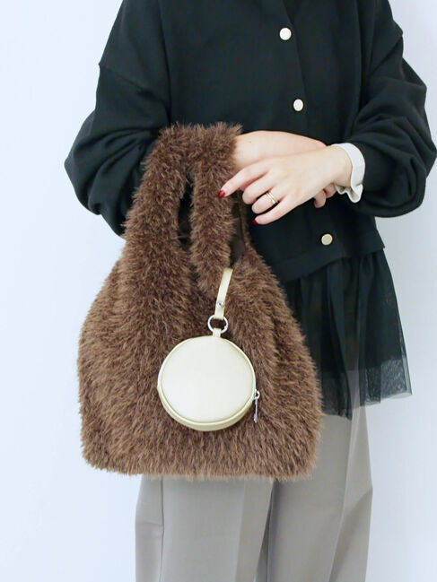 Samansa Mos2 blue「フェイクファーマルシェバッグ」|その他|