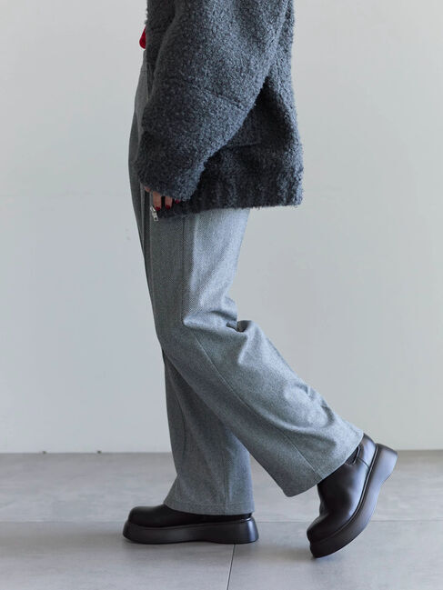 Samansa Mos2 blue「ヘリンボーンストレートパンツ」|その他|