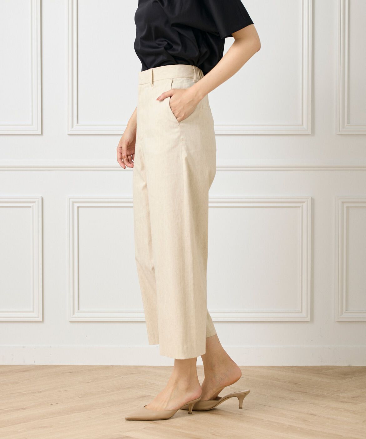 7-IDconcept.「《大きいサイズ》ワイドクロップトパンツ」|その他|