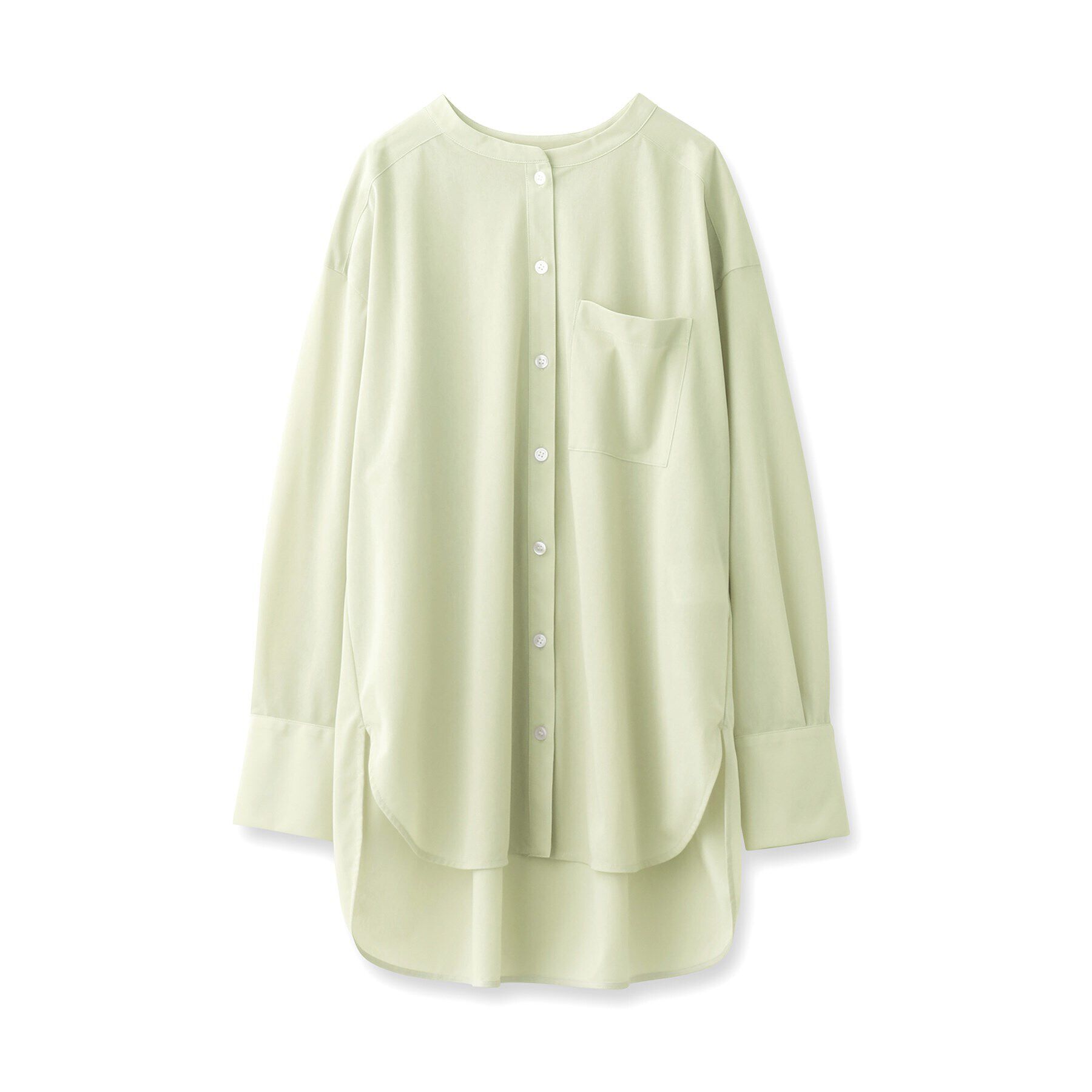 UNTITLED「【ゆったりシルエット/シアー】トリコットバンドカラーシャツ」|シャツ・ブラウス|