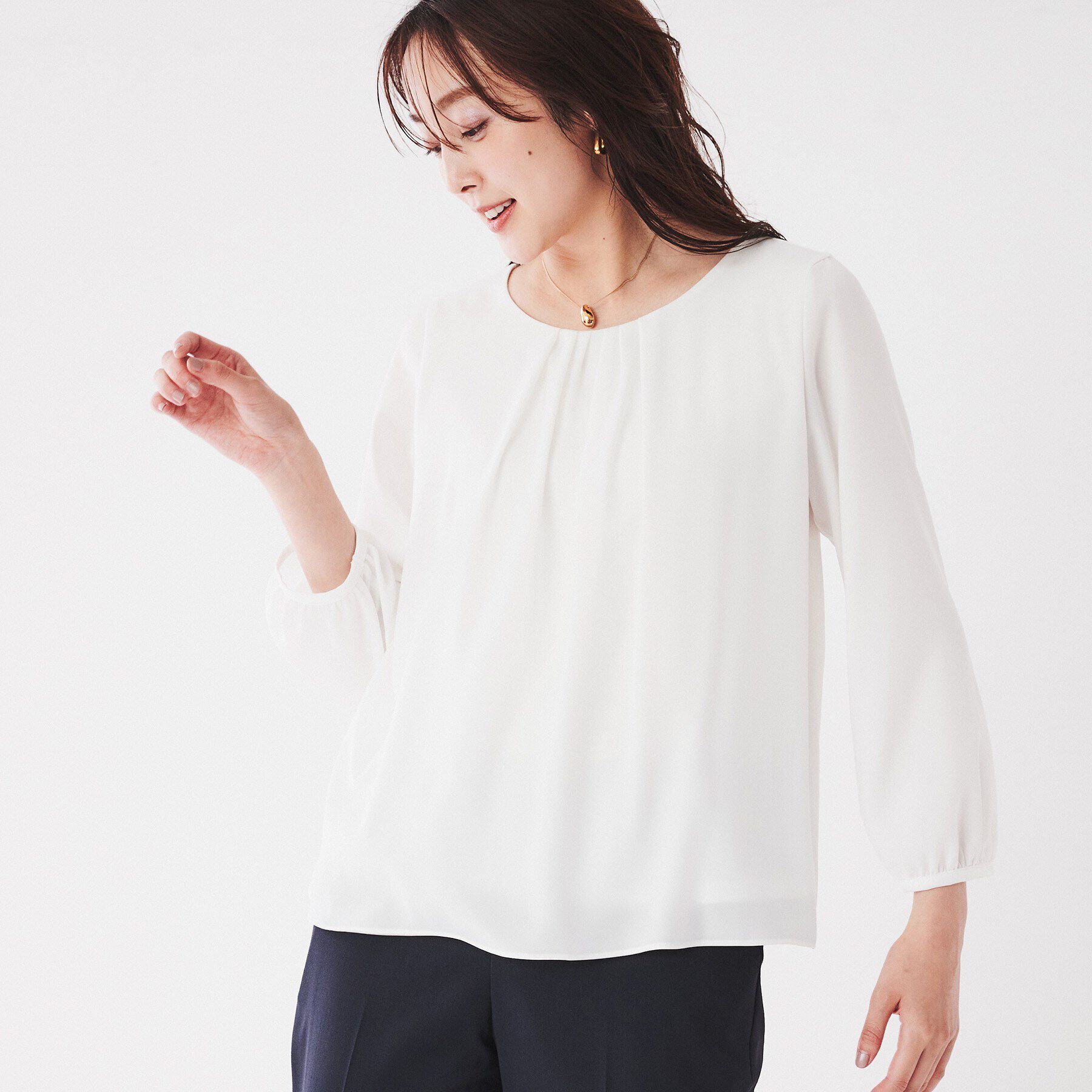 UNTITLED「【通勤スーツ/入卒/セレモニー】ドッキングインナーブラウス」|シャツ・ブラウス|