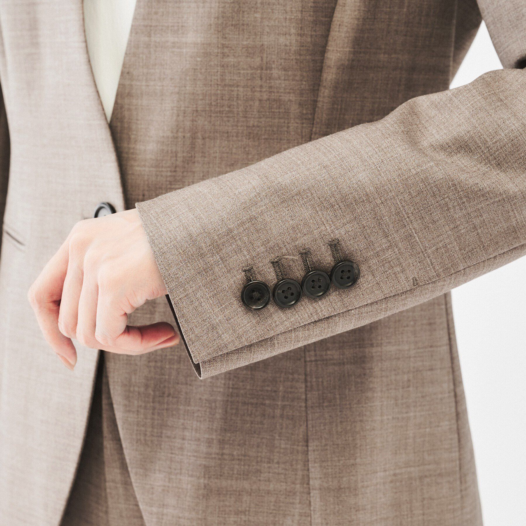 UNTITLED「【通勤スーツ/日本製】ウーステッド カラーレスジャケット」|ノーカラージャケット|