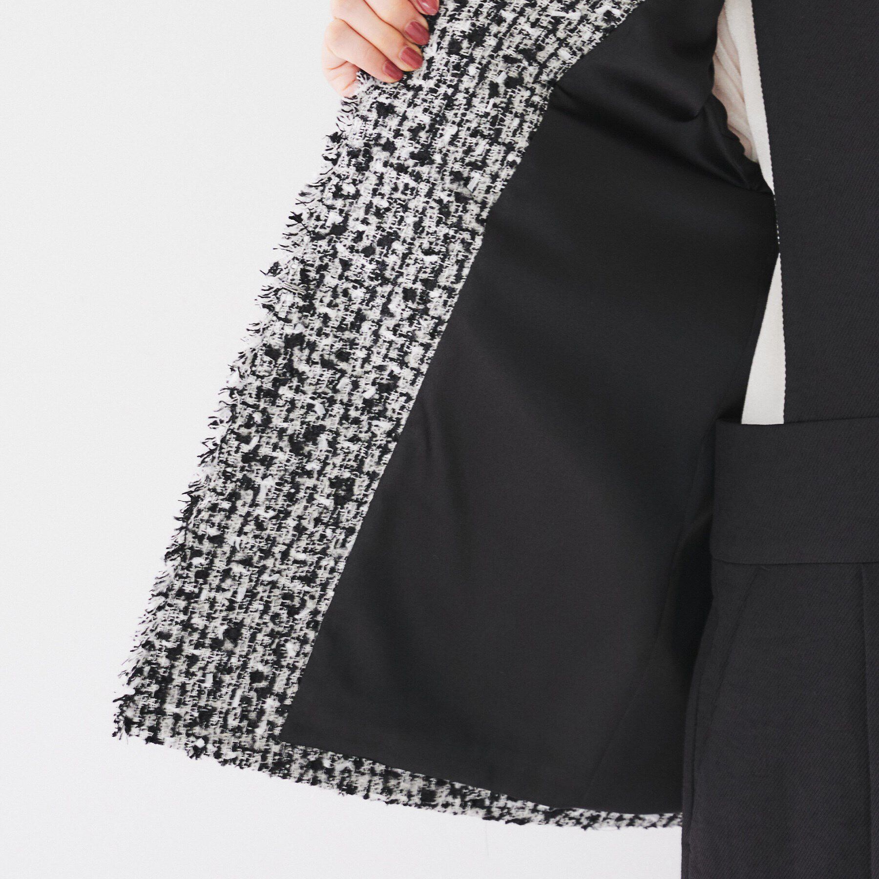 UNTITLED「【きれいめカジュアル/通勤/入卒】ファンシーツイード ジャケット」|ノーカラージャケット|