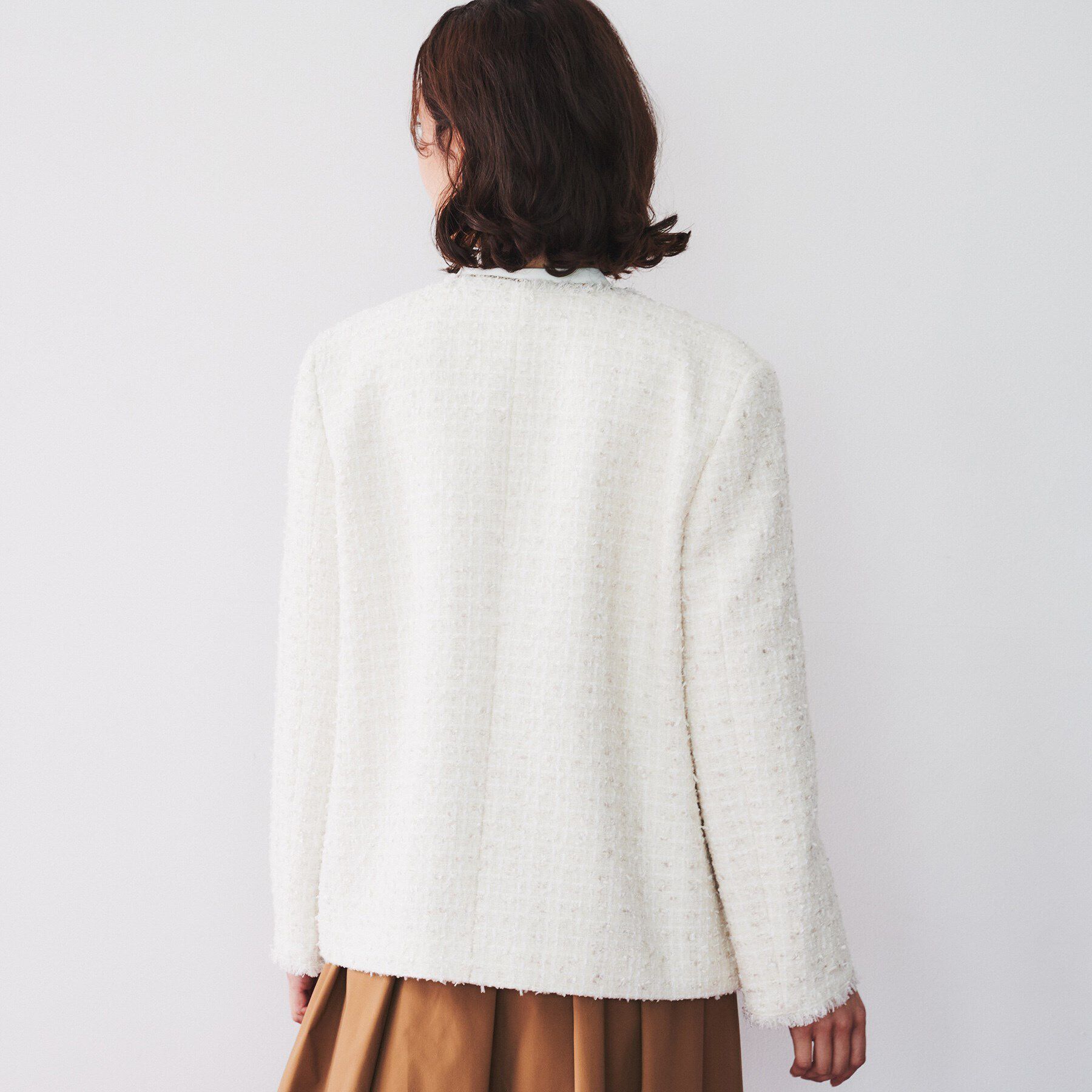 UNTITLED「【きれいめカジュアル/通勤/入卒】ファンシーツイード ジャケット」|ノーカラージャケット|