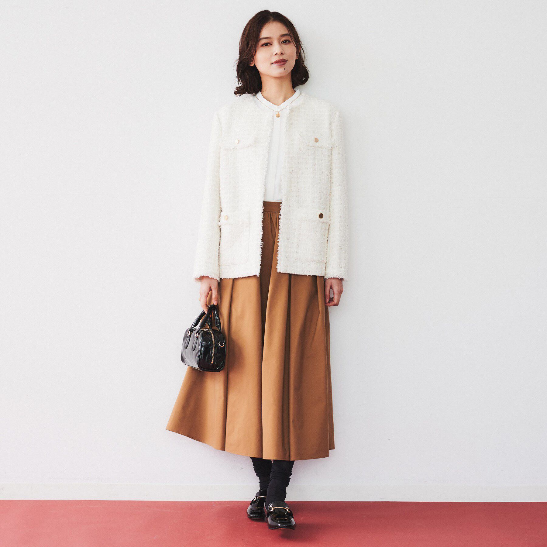 UNTITLED「【きれいめカジュアル/通勤/入卒】ファンシーツイード ジャケット」|ノーカラージャケット|