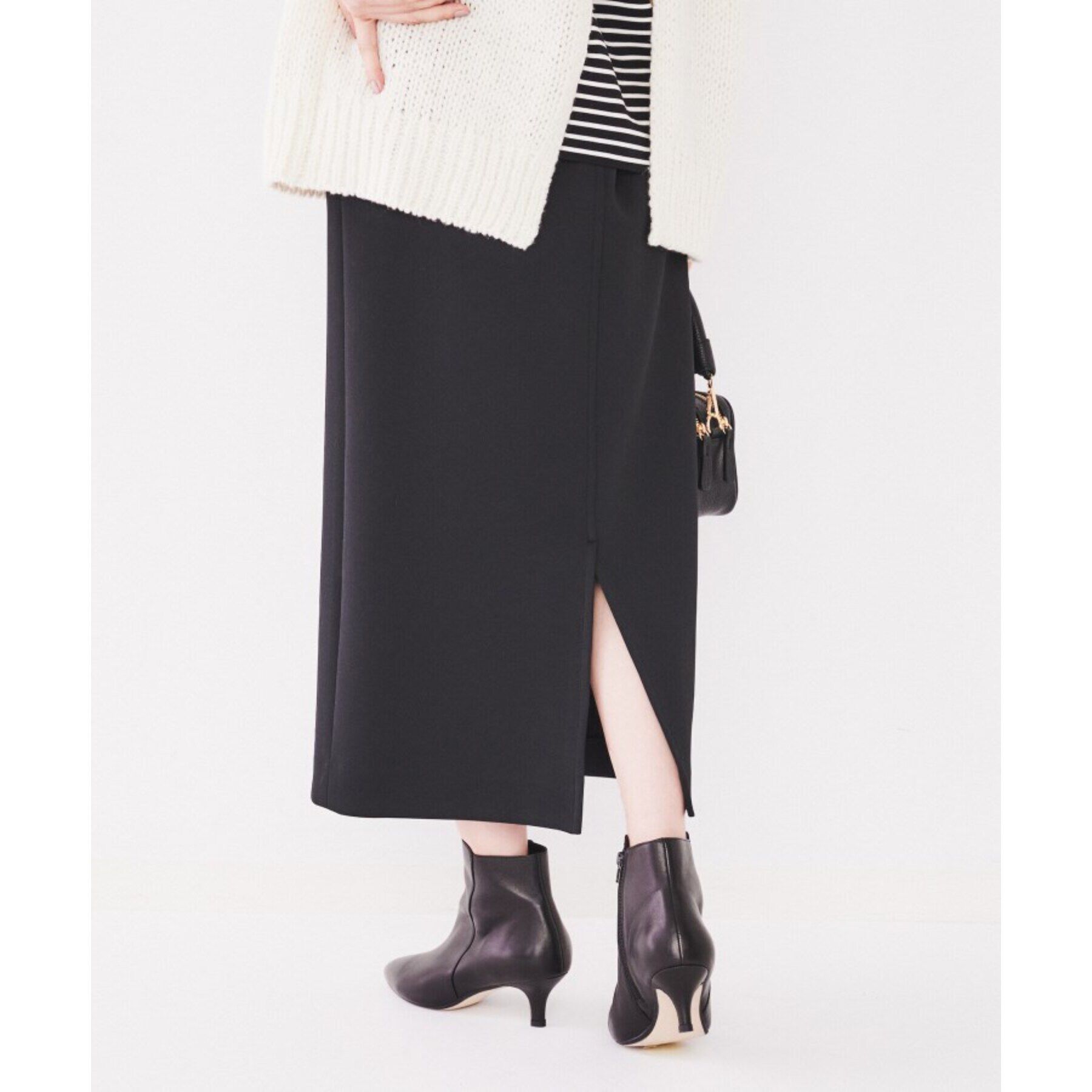 UNTITLED「【セットアップ可能/後ろウエストゴム】ダンボールジャージ ナロースカート」|スカート|