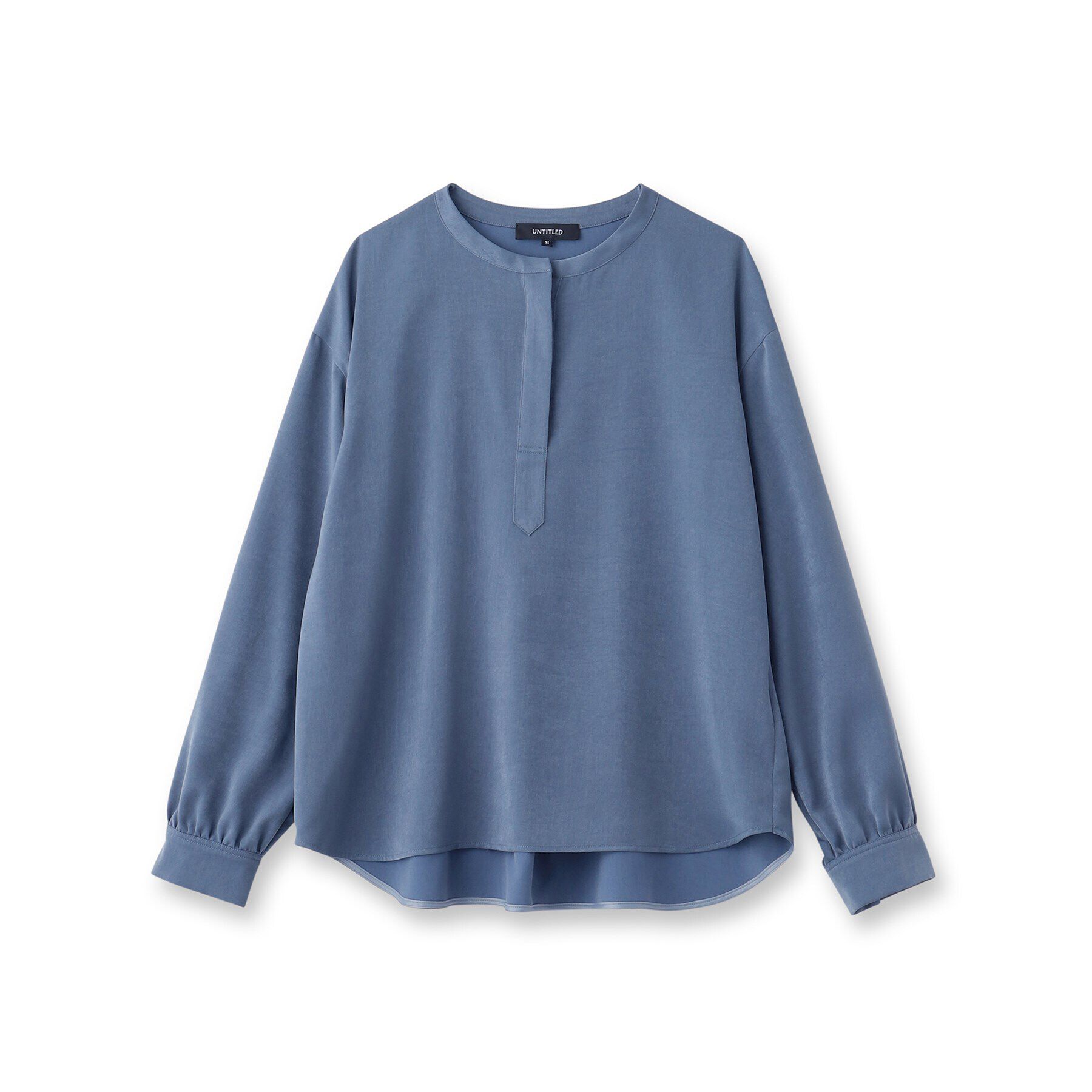 UNTITLED「【洗える/バンドカラー】フェイクスエードサテンブラウス」|シャツ・ブラウス|