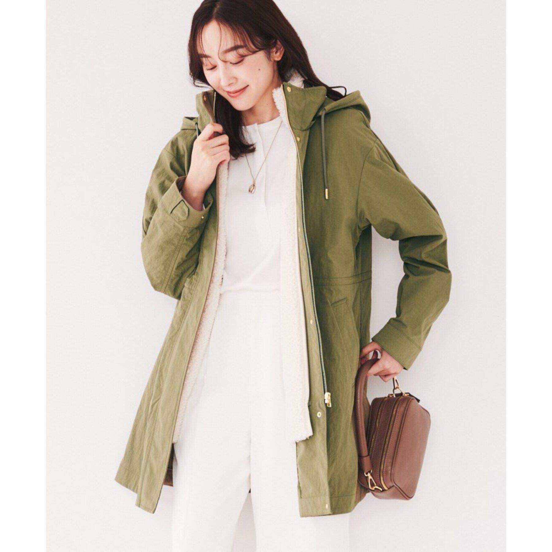 UNTITLED「【フード取り外し可/ロング丈】ボアライナー付きコート」|ミリタリー・モッズコート|