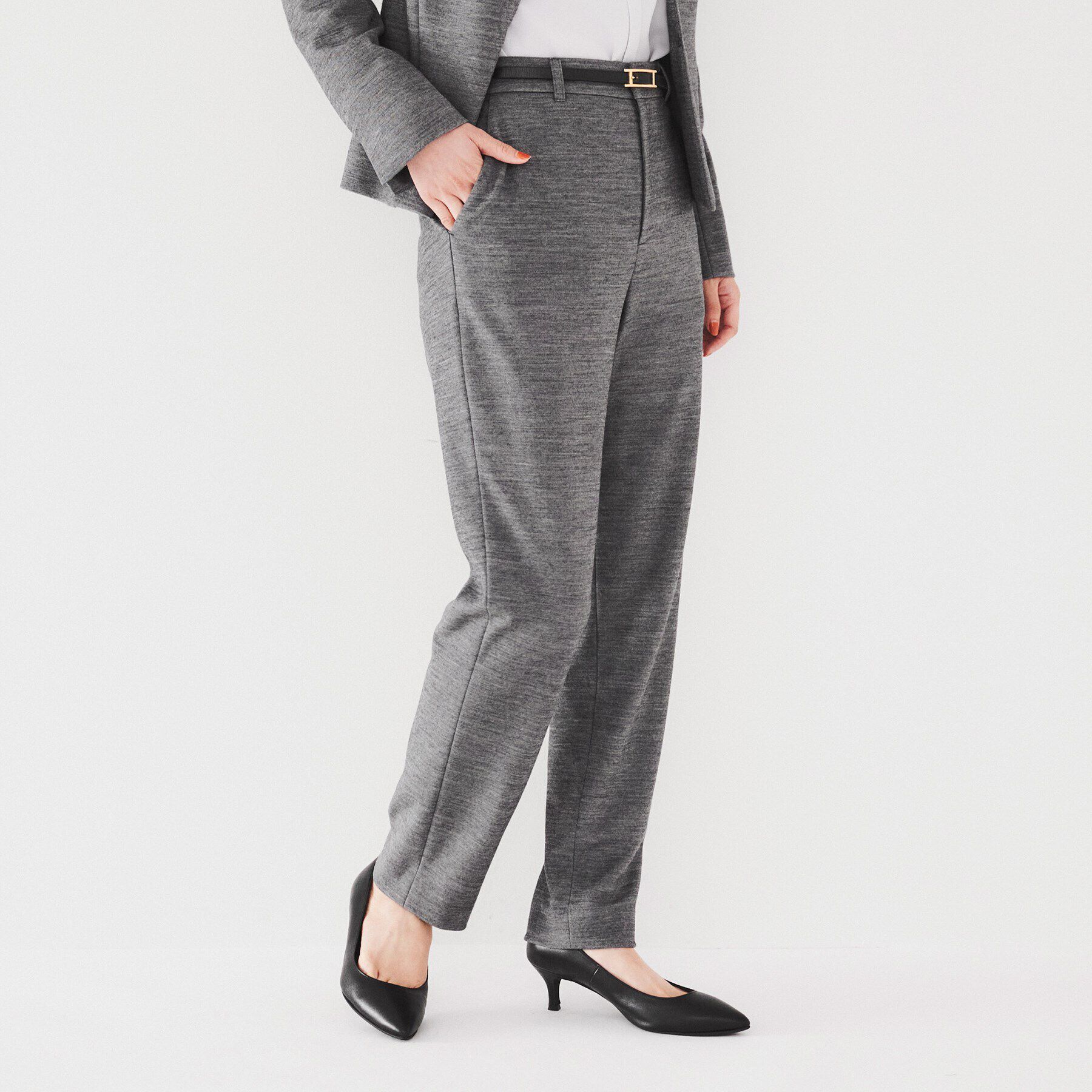 UNTITLED「【通勤スーツ】ウール混ジャージ テーパードパンツ」|その他|