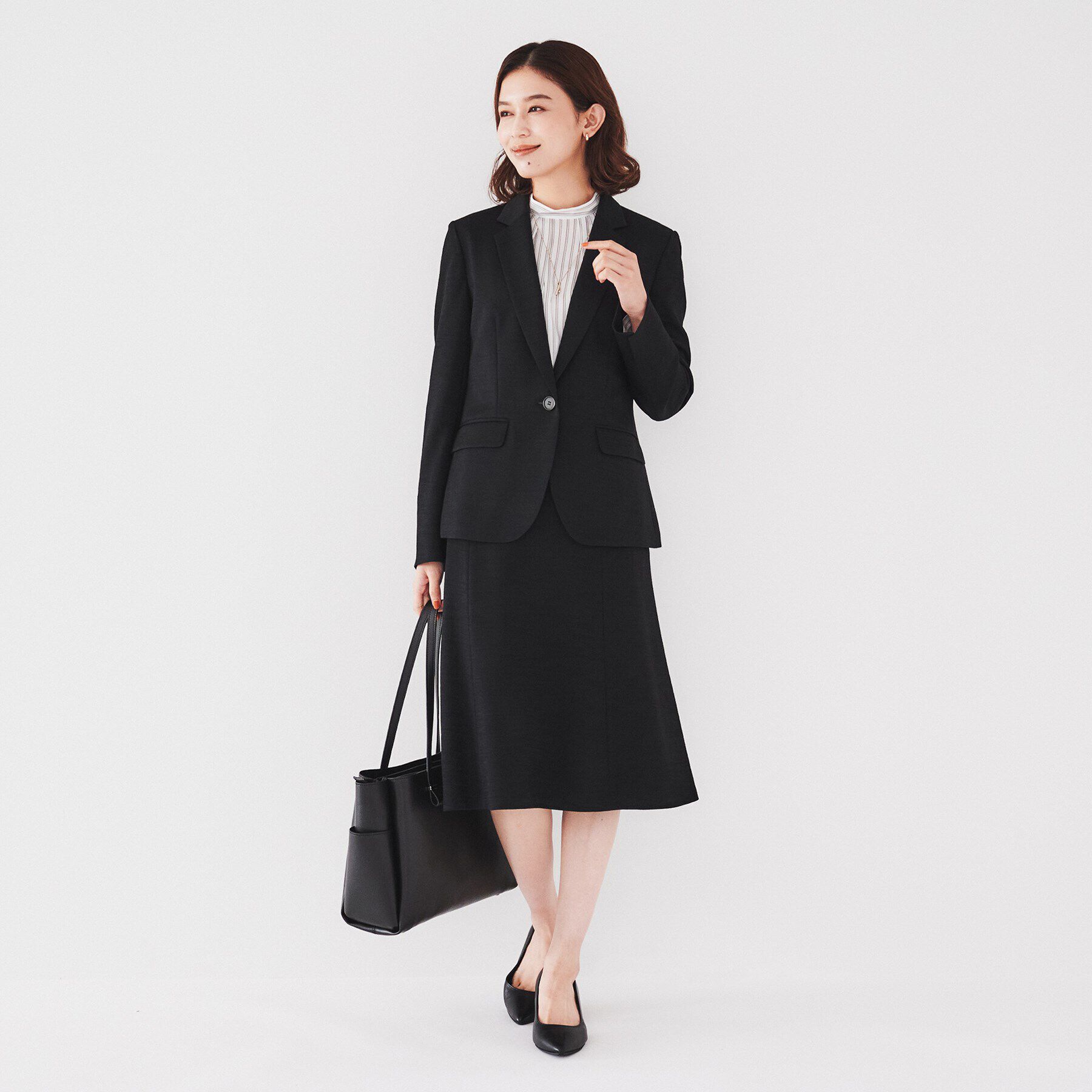 UNTITLED「【通勤スーツ】ウール混ジャージ マーメイドスカート」|スカート|